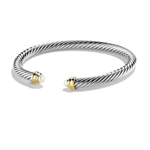 David Yurman Cable Bracelet Pearls & 14K Gold 5Mm